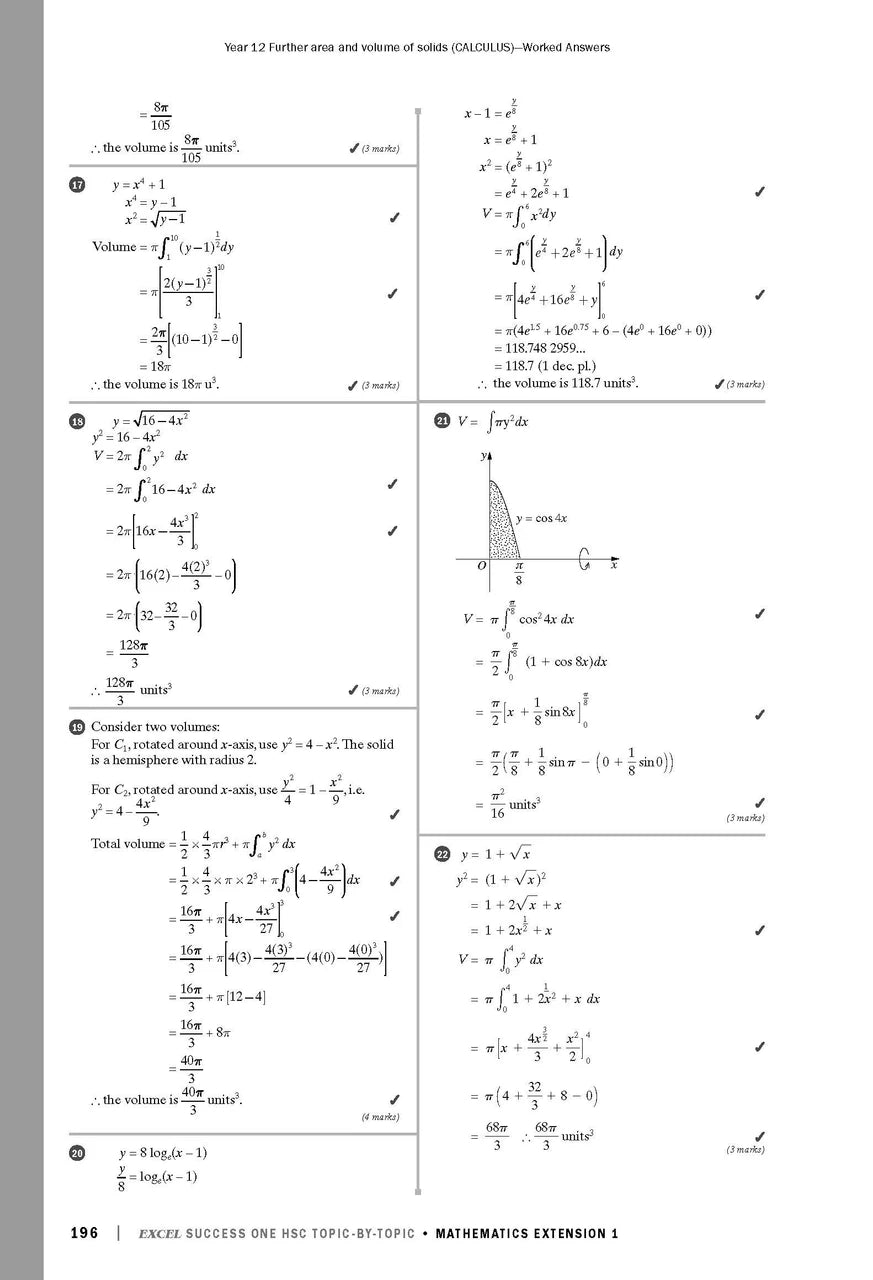Sample interior page from Excel Success One HSC Topic-By-Topic Mathematics Extension 1 as shown in the Pascal Press product gallery