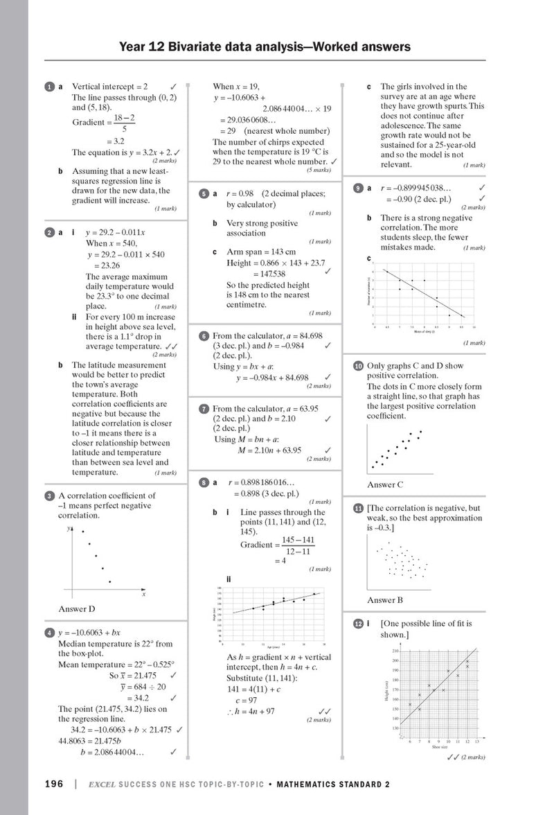 Sample interior page from Excel Success One HSC Topic-By-Topic Mathematics Standard 2 as shown in the Pascal Press product gallery