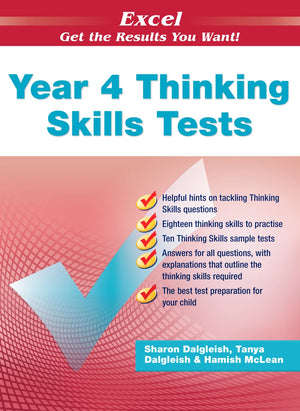 Sample interior page from the Excel Thinking Skills Tests Year 4 workbook as shown in the publisher gallery