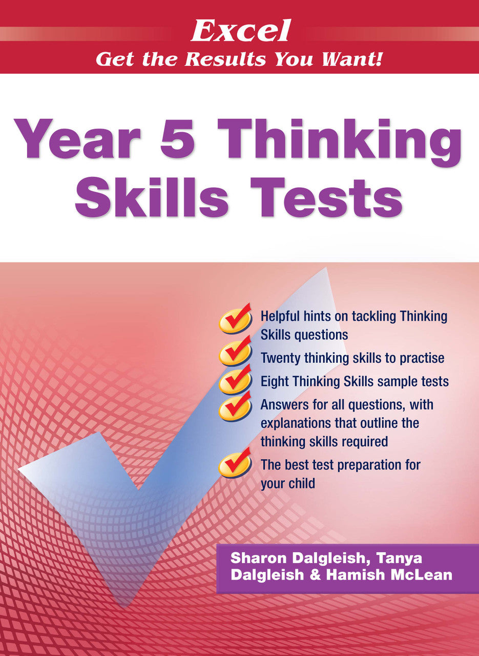 Sample interior page from the Excel Thinking Skills Tests Year 5 workbook as shown in the publisher gallery