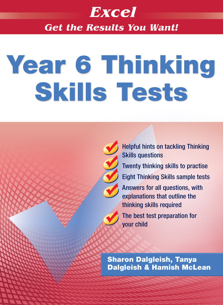 Sample interior page from the Excel Thinking Skills Tests Year 6 workbook as shown in the publisher gallery