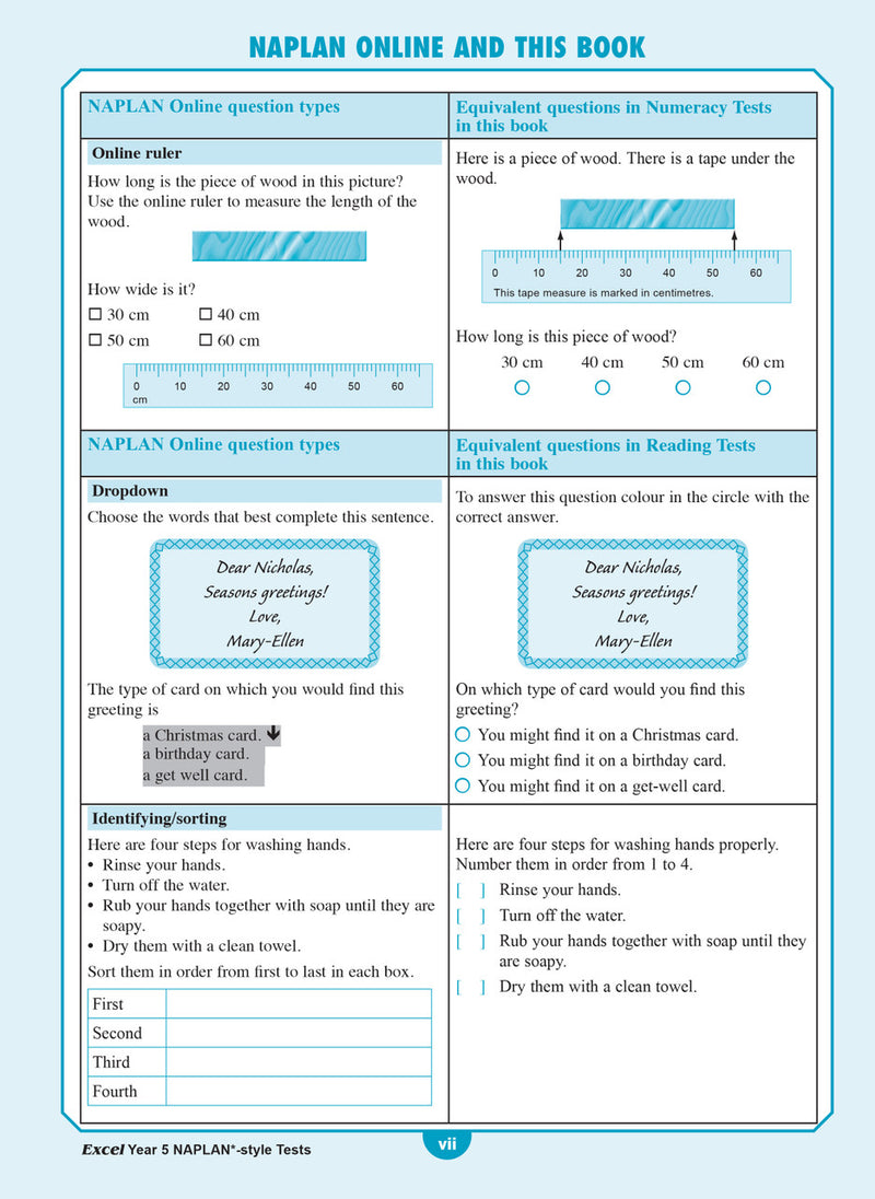 Introductory page from the front matter of the Excel Year 5 NAPLAN-style Tests workbook