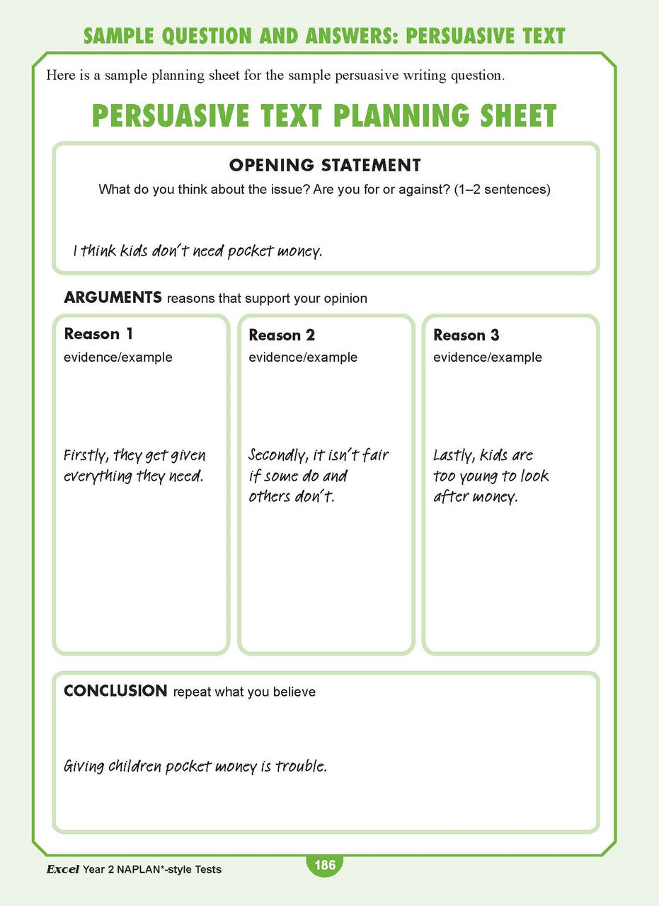 Sample interior page from the Excel Year 2 NAPLAN-style Tests workbook as shown in the publisher gallery