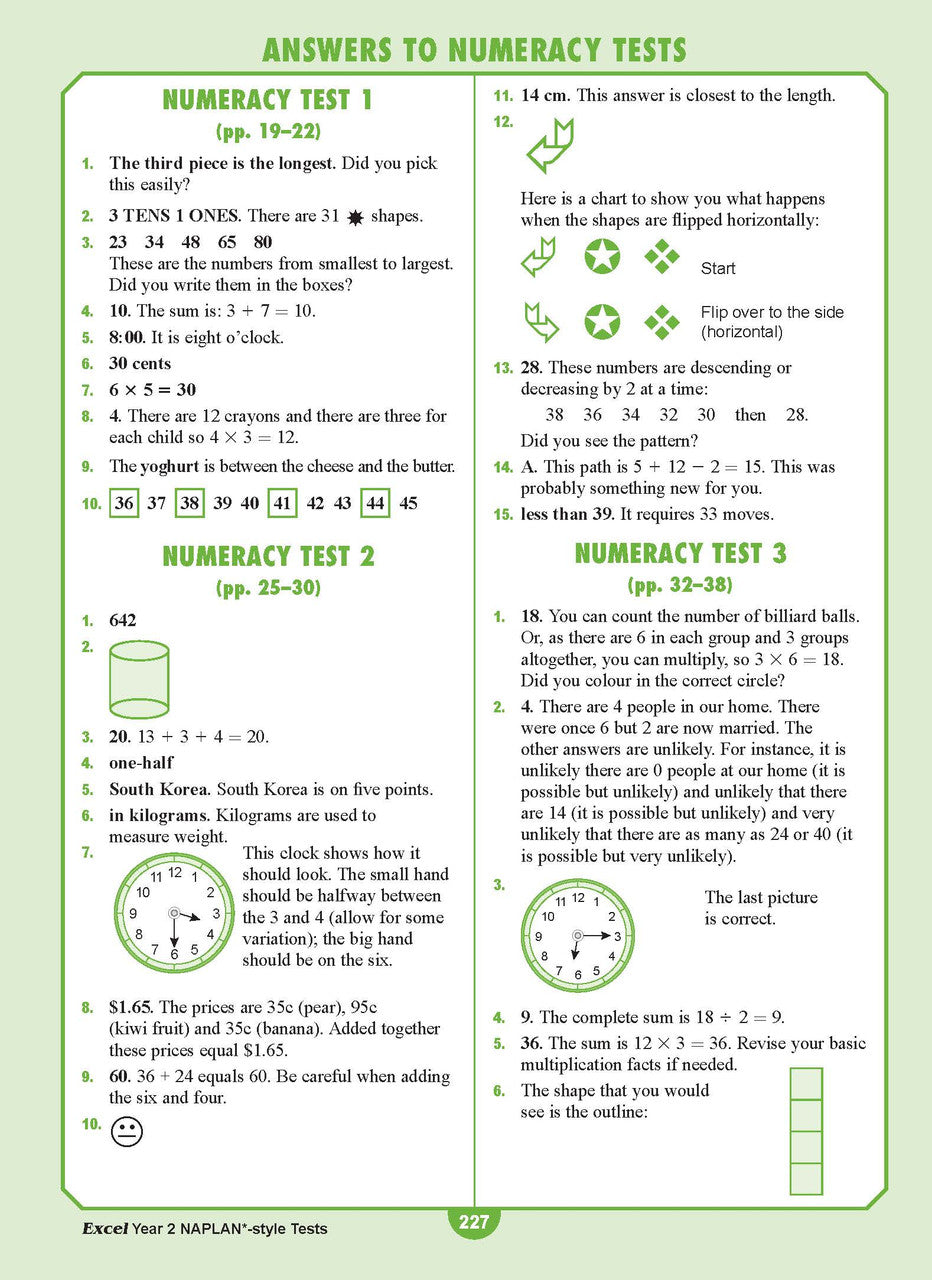 Sample interior page from the Excel Year 2 NAPLAN-style Tests workbook as shown in the publisher gallery