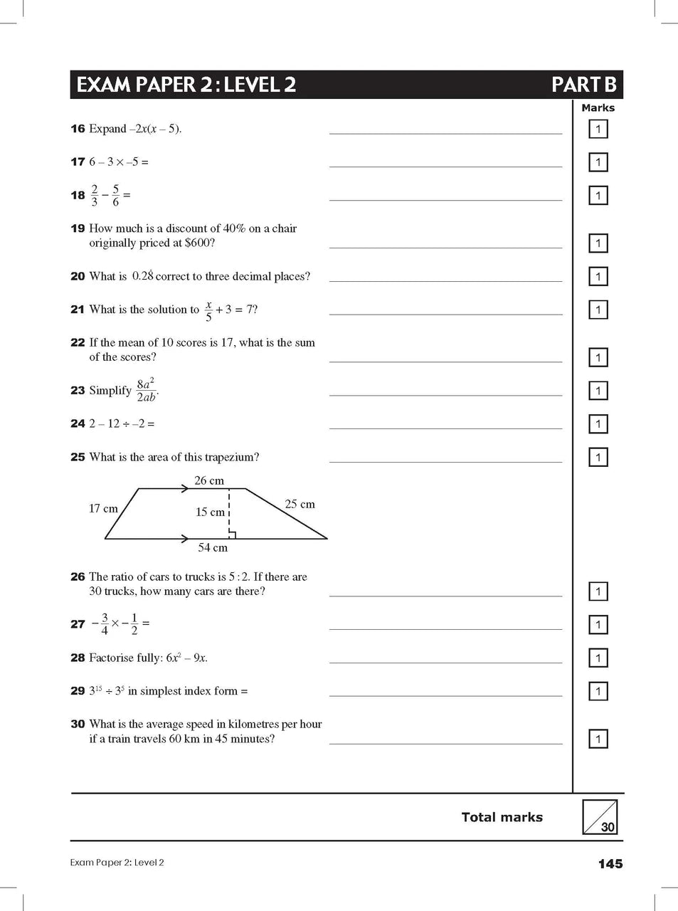 Sample interior page from Excel Year 8 Mathematics Practice Tests as shown in the Pascal Press product gallery, giving a preview of the layout and content