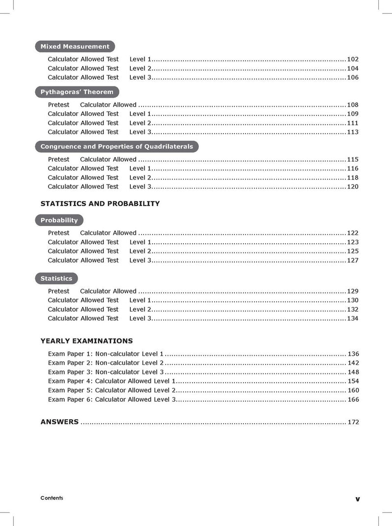 Sample interior page from Excel Year 8 Mathematics Practice Tests as shown in the Pascal Press product gallery, giving a preview of the layout and content