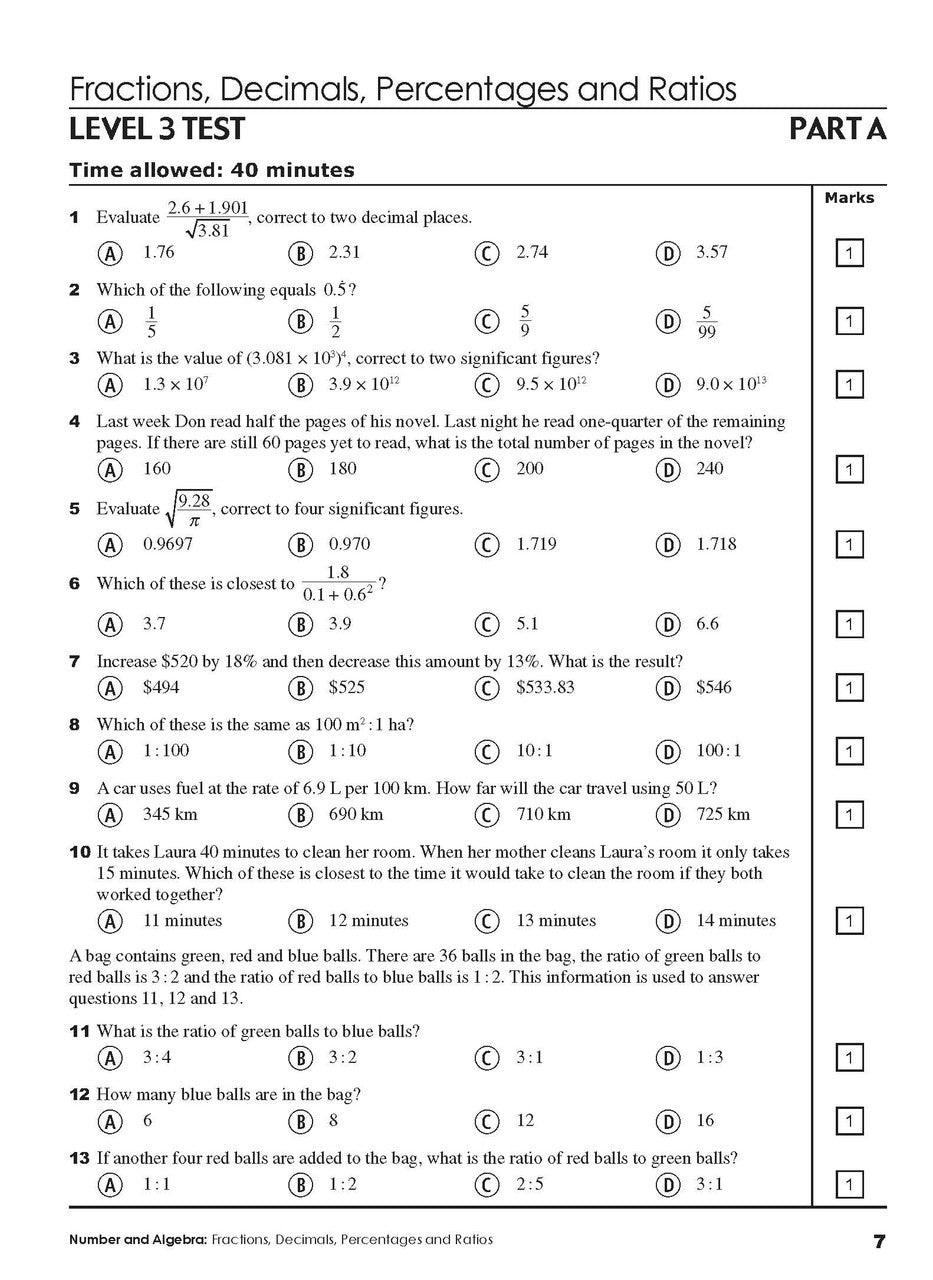 Sample interior page from Excel Year 9 Mathematics Practice Tests as shown in the Pascal Press product gallery, giving a preview of the layout and content