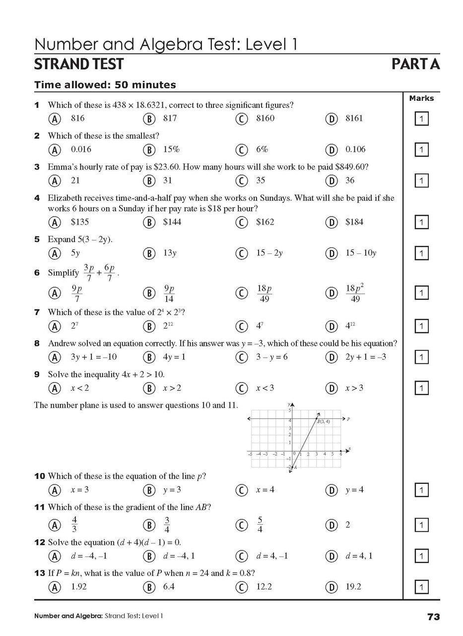 Sample interior page from Excel Year 9 Mathematics Practice Tests as shown in the Pascal Press product gallery, giving a preview of the layout and content