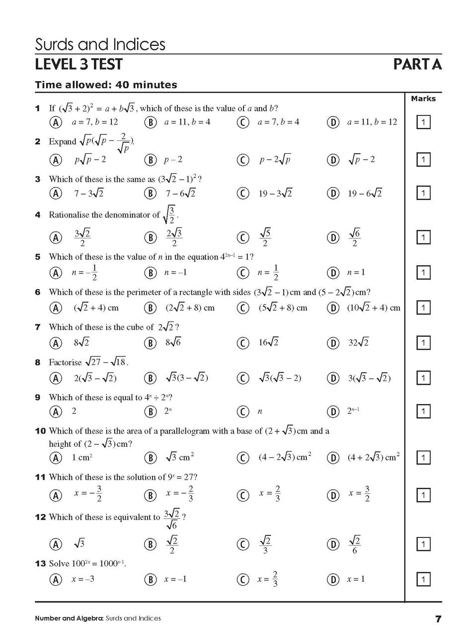 Sample interior page from Excel Year 10 Mathematics Practice Tests as shown in the Pascal Press product gallery, giving a preview of the layout and content
