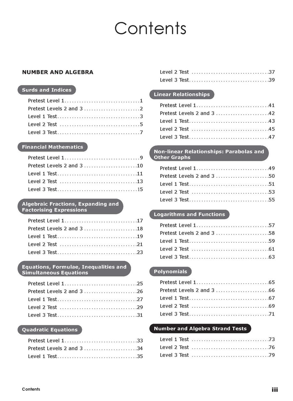 Sample interior page from Excel Year 10 Mathematics Practice Tests as shown in the Pascal Press product gallery, giving a preview of the layout and content