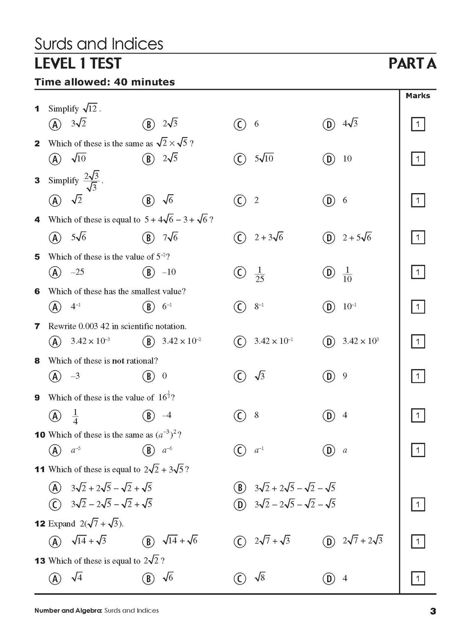 Sample interior page from Excel Year 10 Mathematics Practice Tests as shown in the Pascal Press product gallery, giving a preview of the layout and content