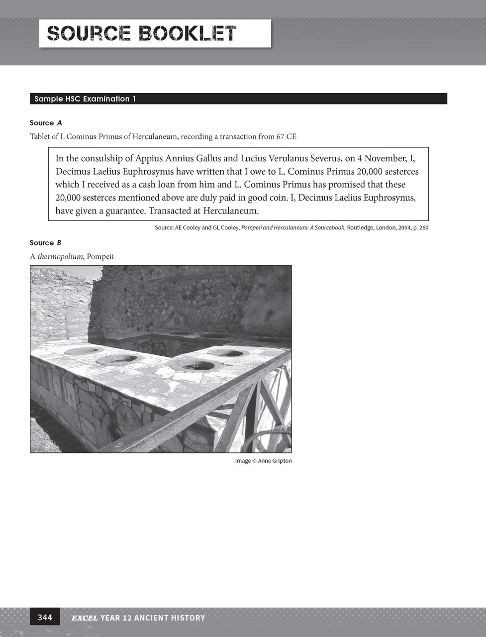 Inside page preview from the Excel Year 12 Ancient History Study Guide, the eleventh sample page in the publisher's gallery