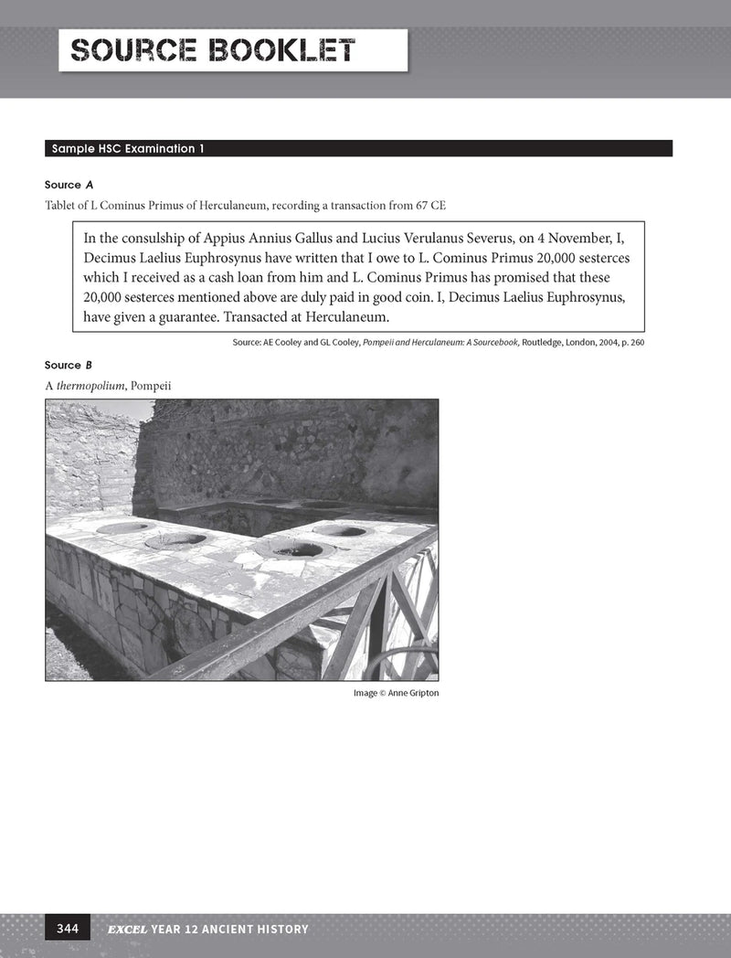 Inside page preview from the Excel Year 12 Ancient History Study Guide, the eleventh sample page in the publisher's gallery