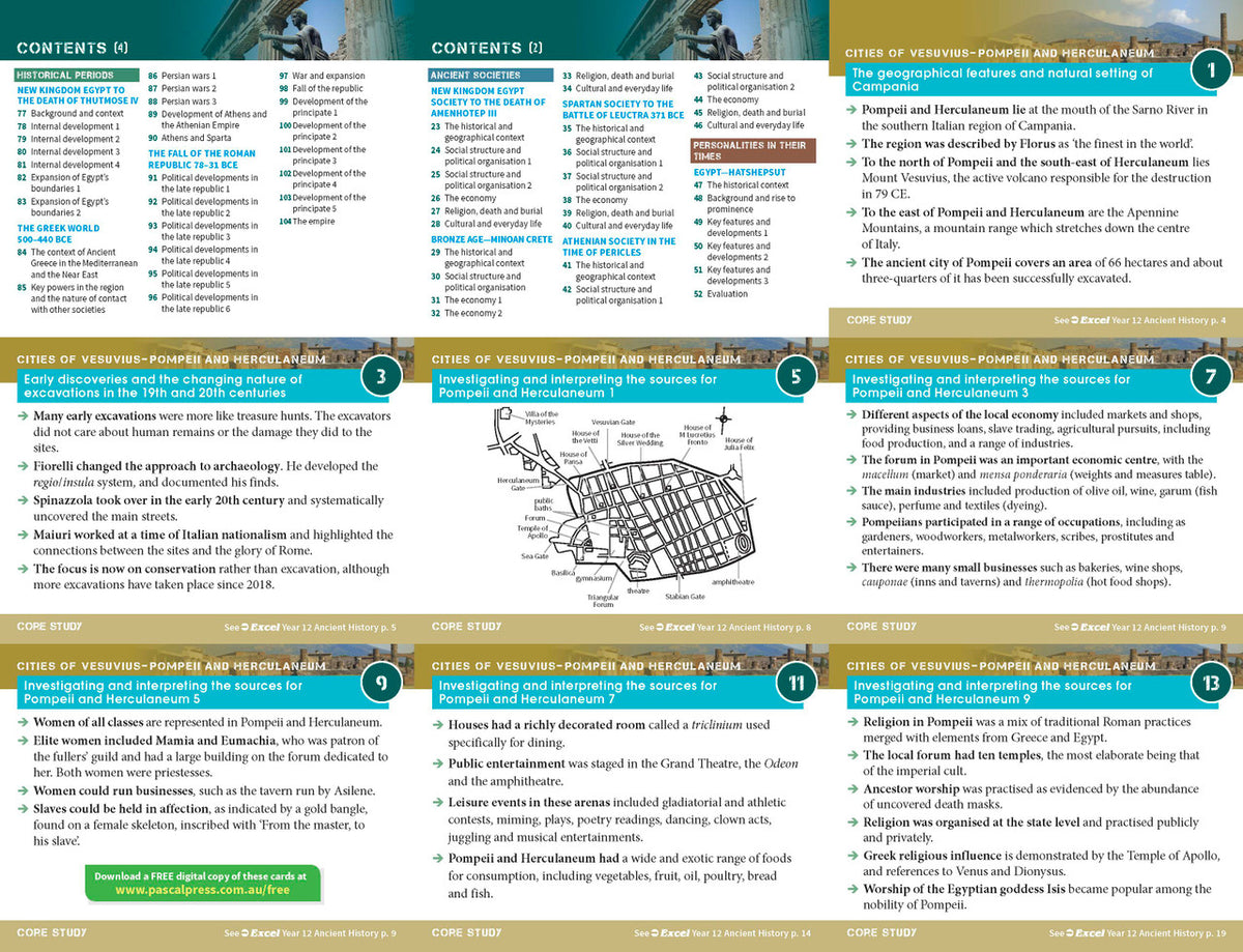 Inside page preview from the Excel Year 12 Ancient History Study Guide, the thirteenth sample page in the publisher's gallery
