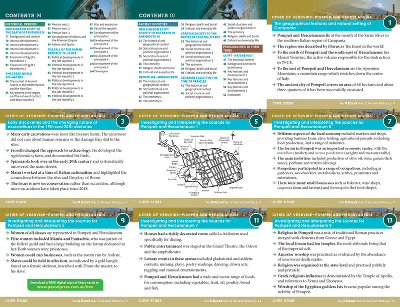 Inside page preview from the Excel Year 12 Ancient History Study Guide, the thirteenth sample page in the publisher's gallery