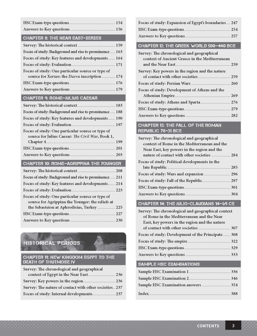 Inside page preview from the Excel Year 12 Ancient History Study Guide, the second sample page in the publisher's gallery