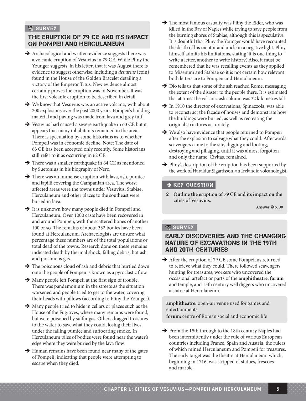 Inside page preview from the Excel Year 12 Ancient History Study Guide, the fourth sample page in the publisher's gallery