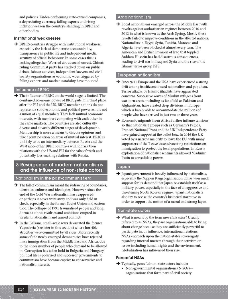 Inside page preview from the Excel Year 12 Modern History Study Guide, the thirteenth sample page in the publisher's gallery