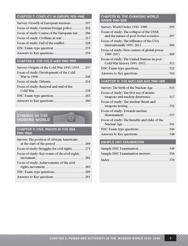 Inside page preview from the Excel Year 12 Modern History Study Guide, the second sample page in the publisher's gallery