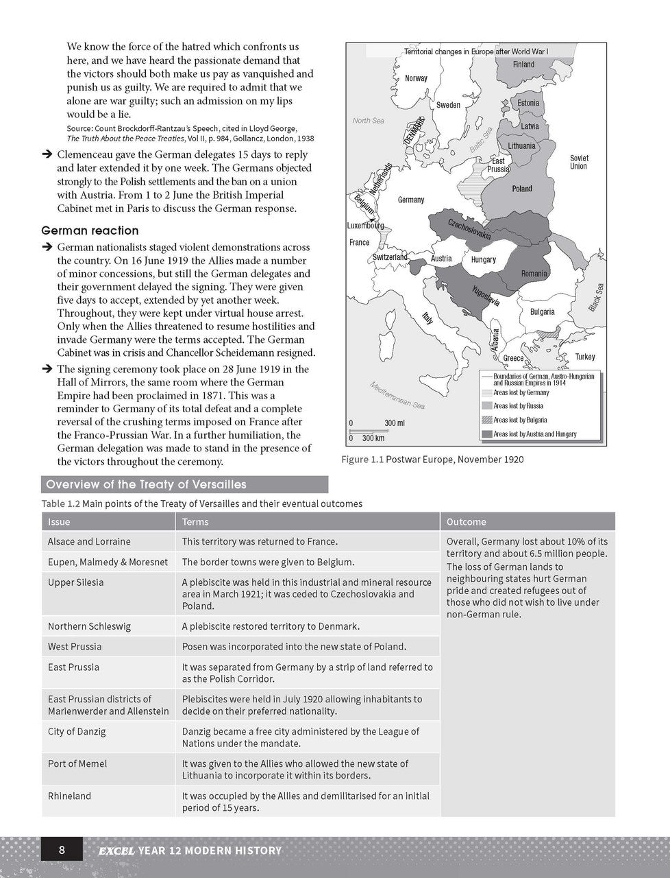 Inside page preview from the Excel Year 12 Modern History Study Guide, the seventh sample page in the publisher's gallery
