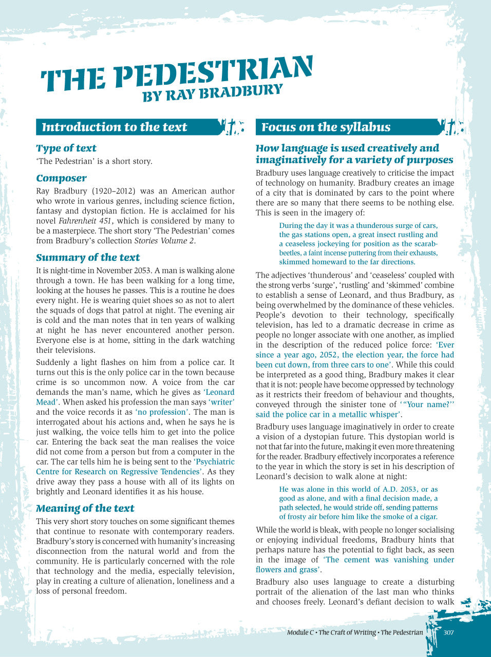 Sample interior page from Excel Year 12 Standard English Study Guide as shown in the Pascal Press product gallery