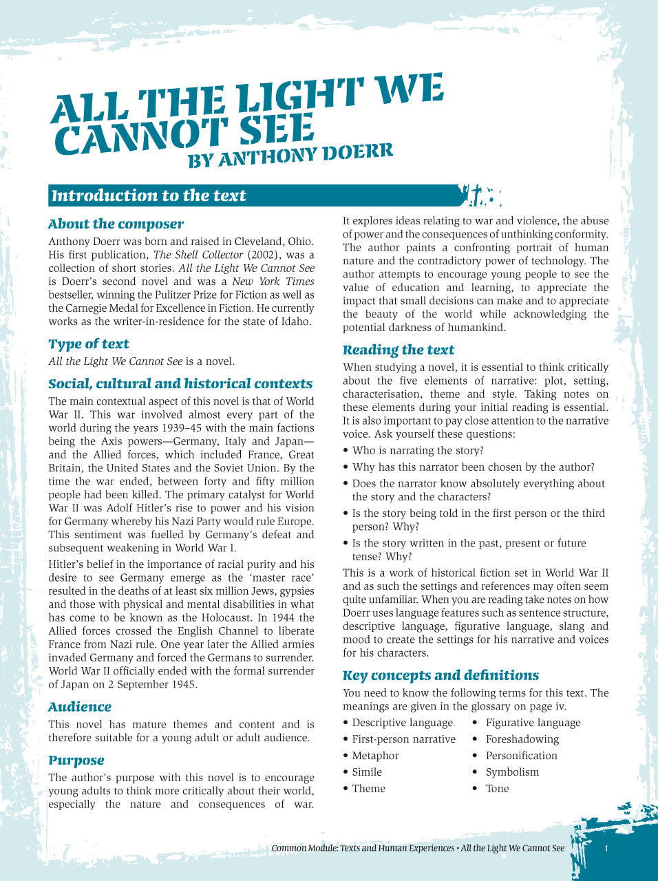 Sample interior page from Excel Year 12 Standard English Study Guide as shown in the Pascal Press product gallery