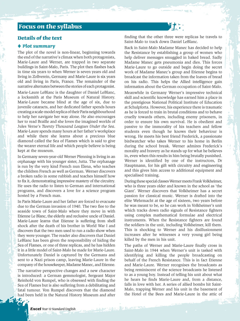 Sample interior page from Excel Year 12 Standard English Study Guide as shown in the Pascal Press product gallery