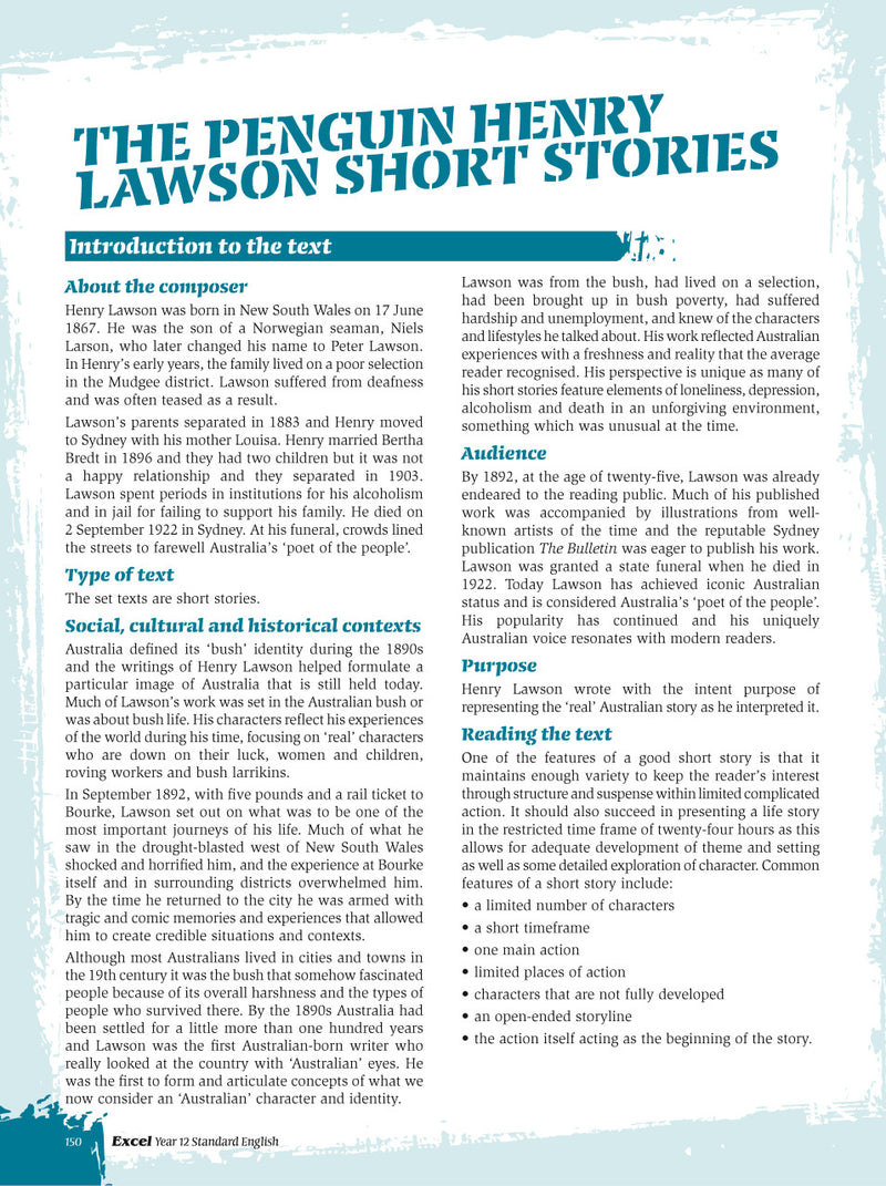 Sample interior page from Excel Year 12 Standard English Study Guide as shown in the Pascal Press product gallery