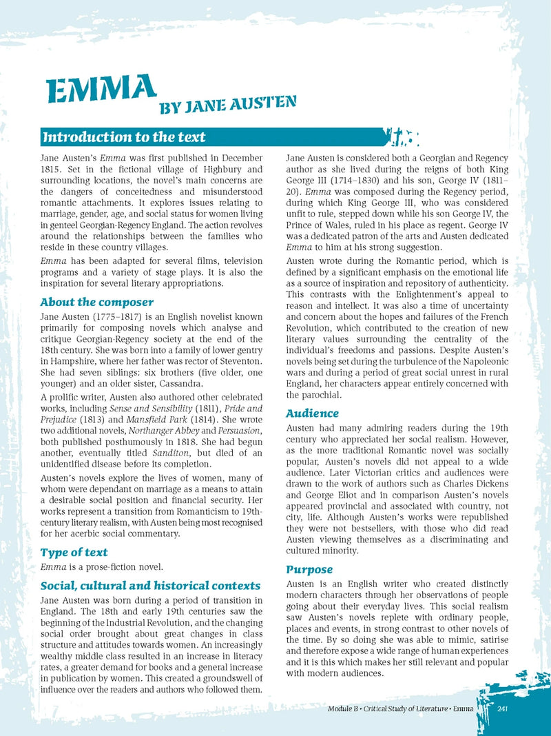 Sample interior page from Excel Year 12 Advanced English Study Guide as shown in the Pascal Press product gallery
