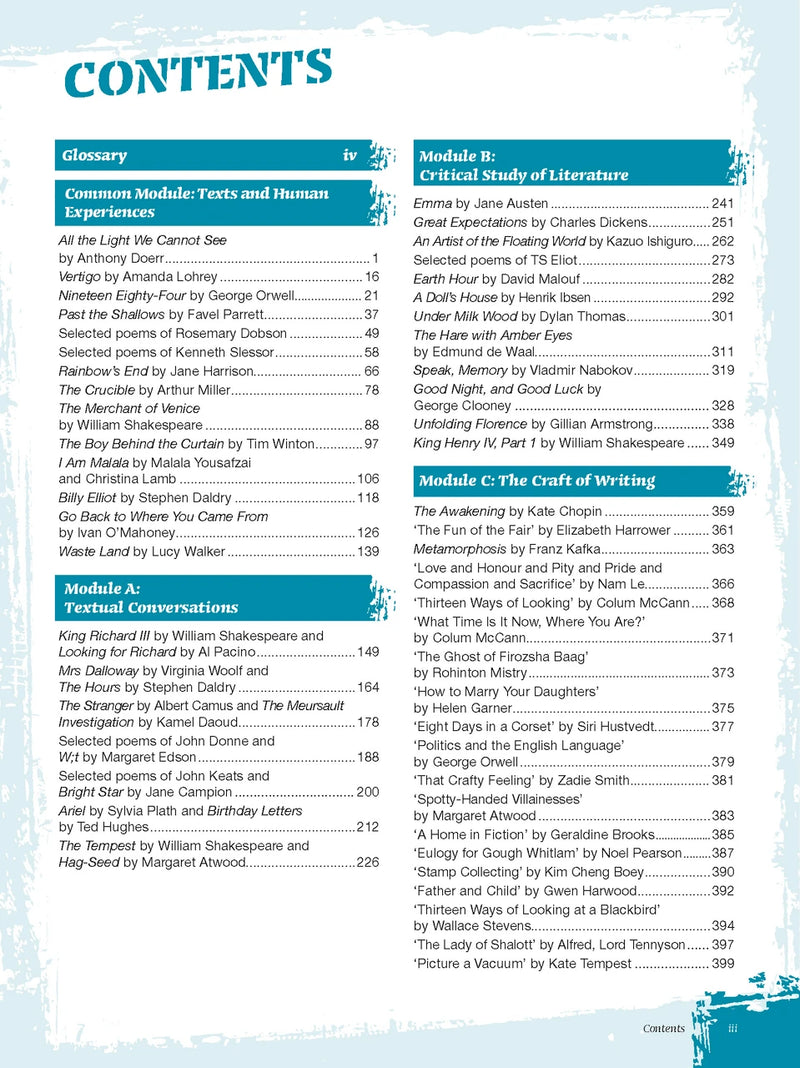 Sample interior page from Excel Year 12 Advanced English Study Guide as shown in the Pascal Press product gallery