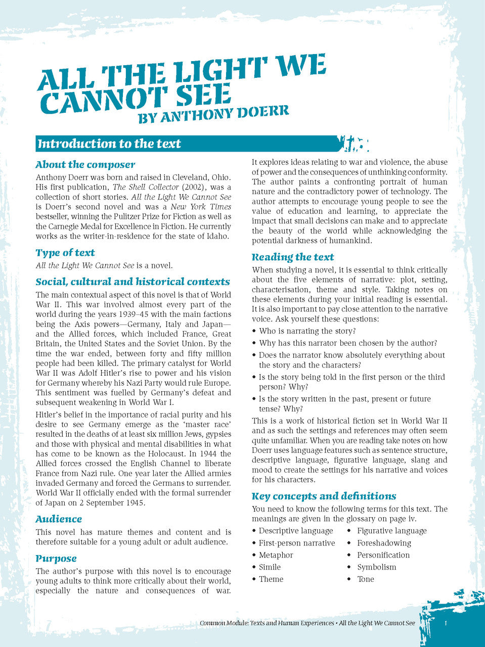 Sample interior page from Excel Year 12 Advanced English Study Guide as shown in the Pascal Press product gallery