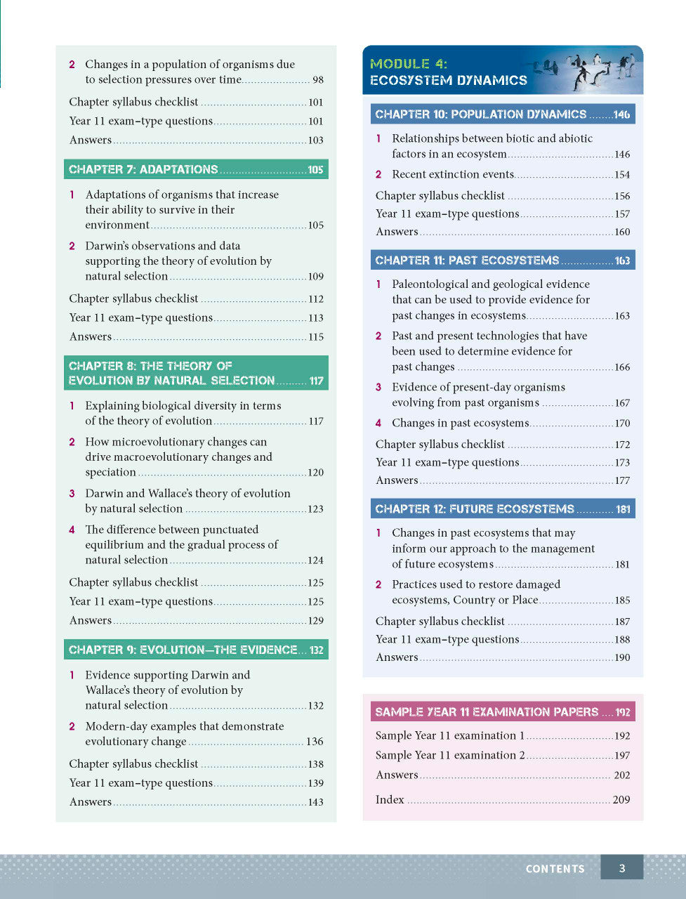 Sample page from the Excel Year 11 Biology Study Guide, as shown in the Pascal Press product gallery
