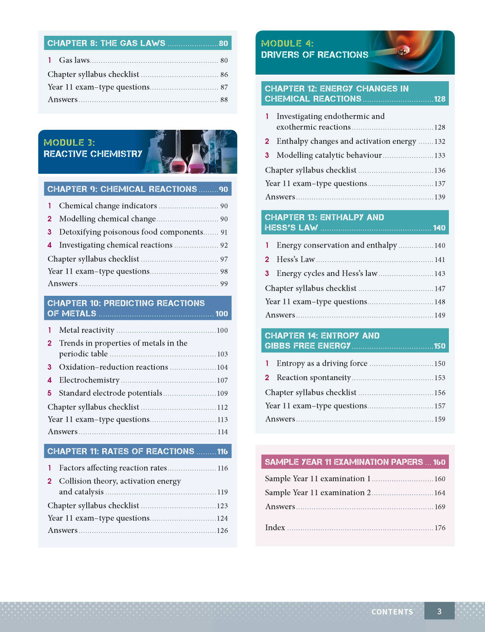 Sample page from the Excel Year 11 Chemistry Study Guide, as shown in the Pascal Press product gallery