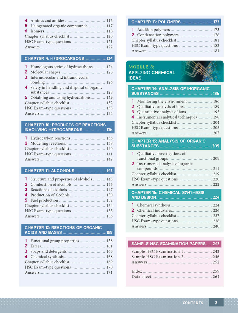 Sample interior page from Excel Year 12 Chemistry Study Guide as shown in the Pascal Press product gallery