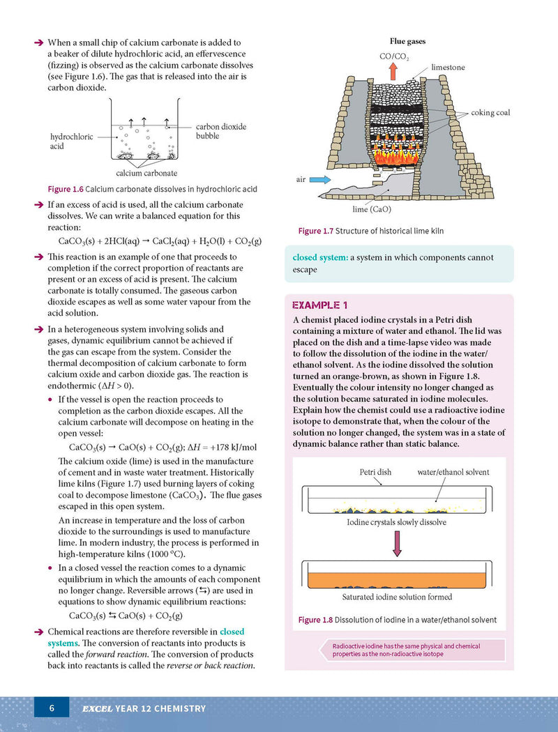 Sample interior page from Excel Year 12 Chemistry Study Guide as shown in the Pascal Press product gallery