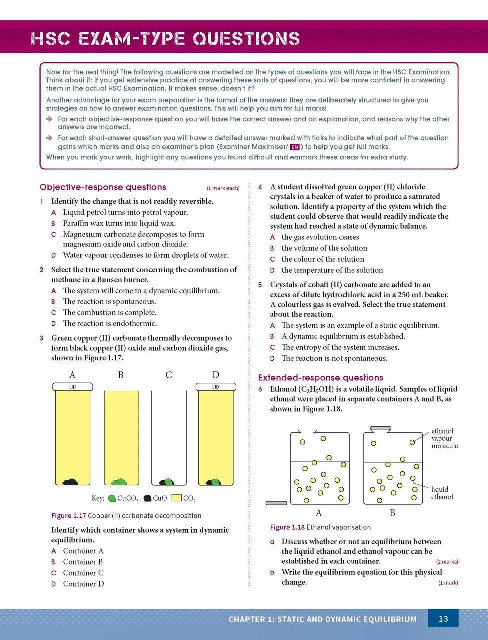 Sample interior page from Excel Year 12 Chemistry Study Guide as shown in the Pascal Press product gallery
