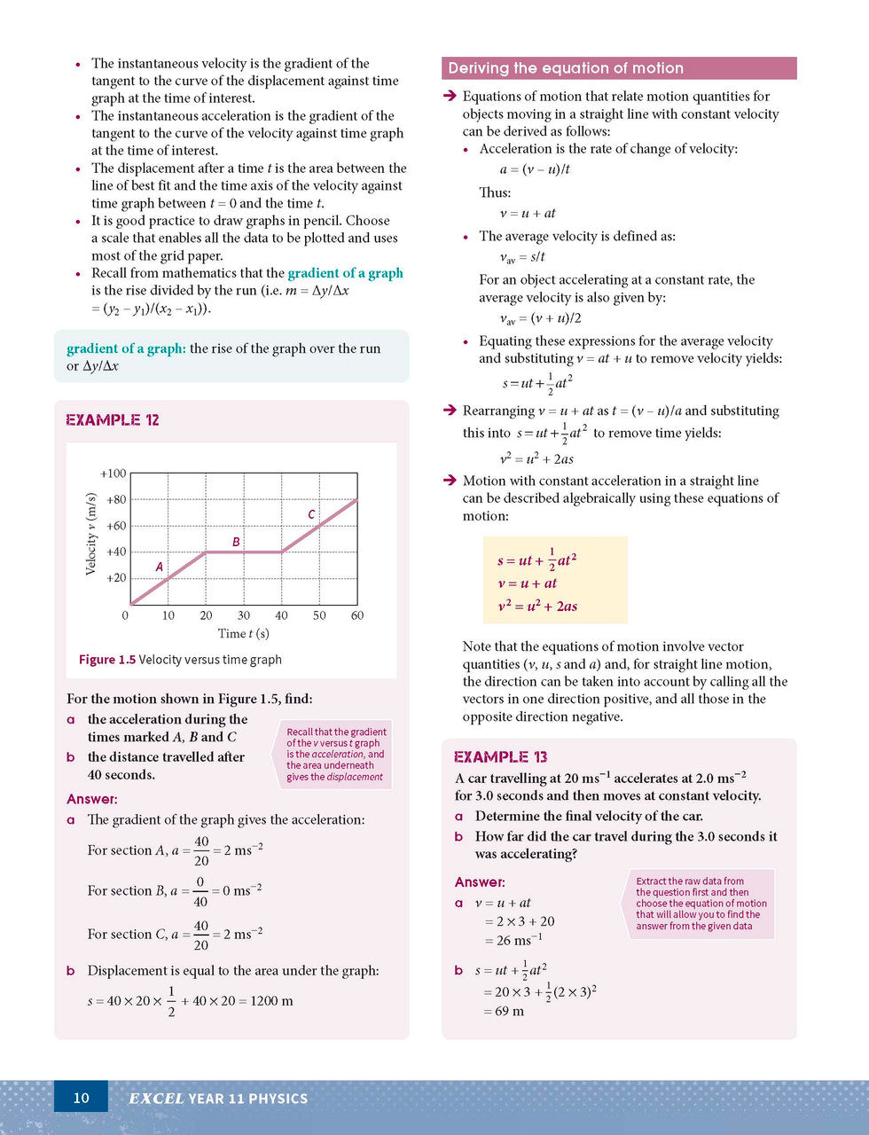 Sample page from the Excel Year 11 Physics Study Guide, as shown in the Pascal Press product gallery