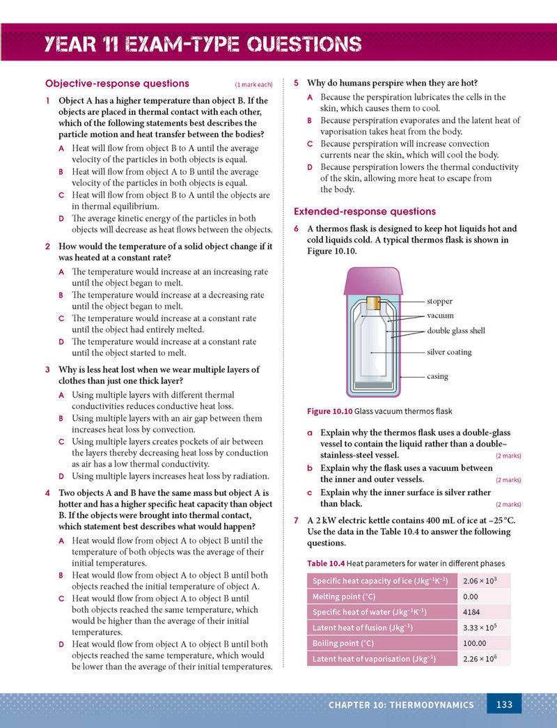 Sample page from the Excel Year 11 Physics Study Guide, as shown in the Pascal Press product gallery