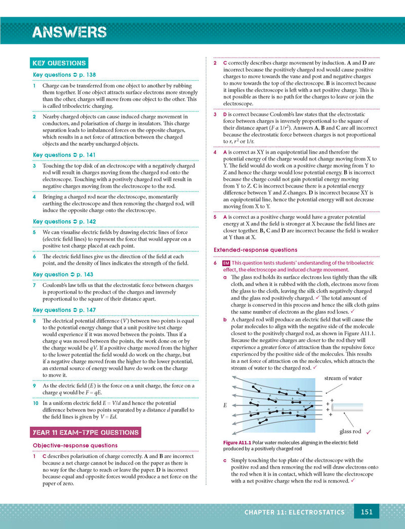 Sample page from the Excel Year 11 Physics Study Guide, as shown in the Pascal Press product gallery