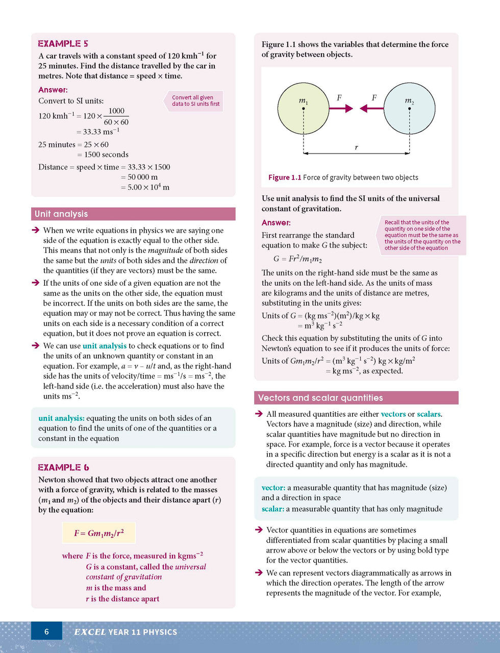 Sample page from the Excel Year 11 Physics Study Guide, as shown in the Pascal Press product gallery