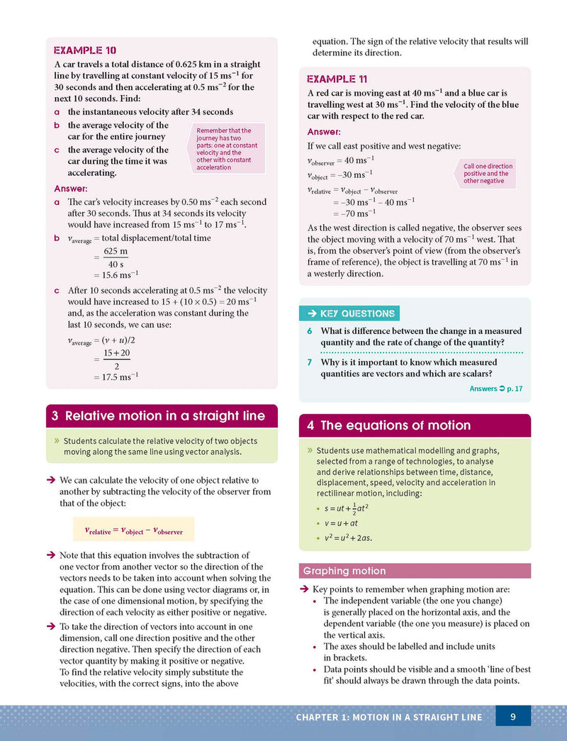 Sample page from the Excel Year 11 Physics Study Guide, as shown in the Pascal Press product gallery