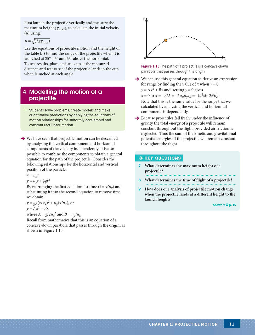 Inside page preview from the Excel Year 12 Physics Study Guide, the tenth sample page in the publisher's gallery