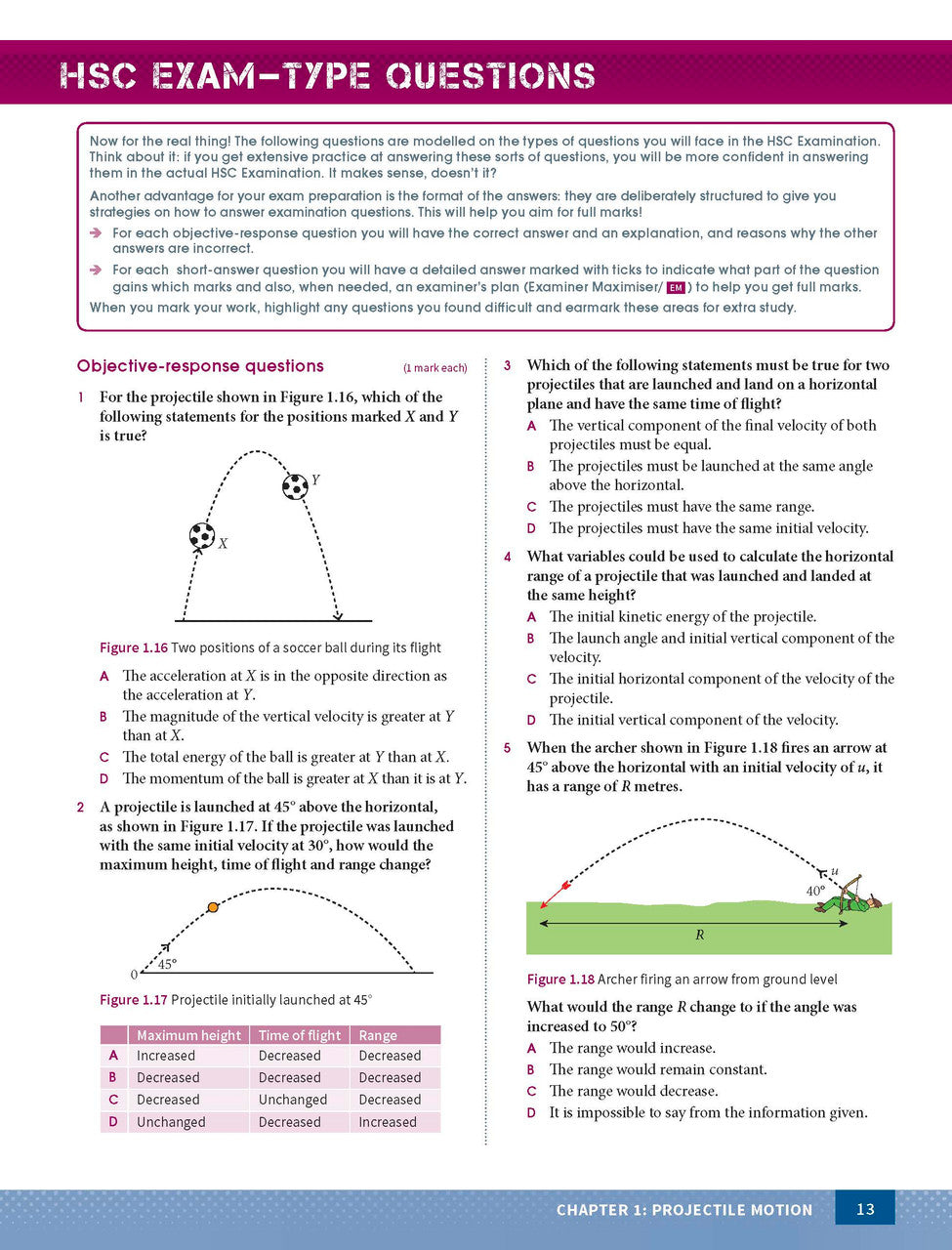 Inside page preview from the Excel Year 12 Physics Study Guide, the twelfth sample page in the publisher's gallery