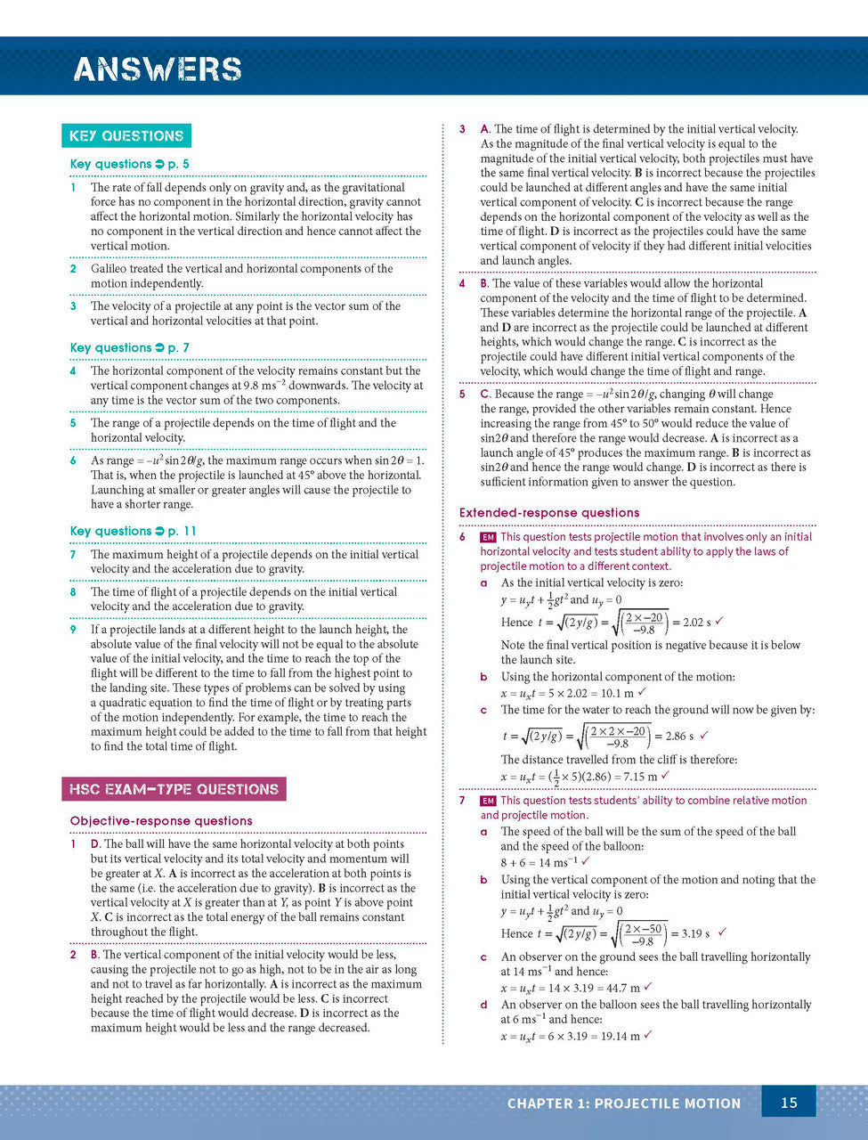 Inside page preview from the Excel Year 12 Physics Study Guide, the fourteenth sample page in the publisher's gallery