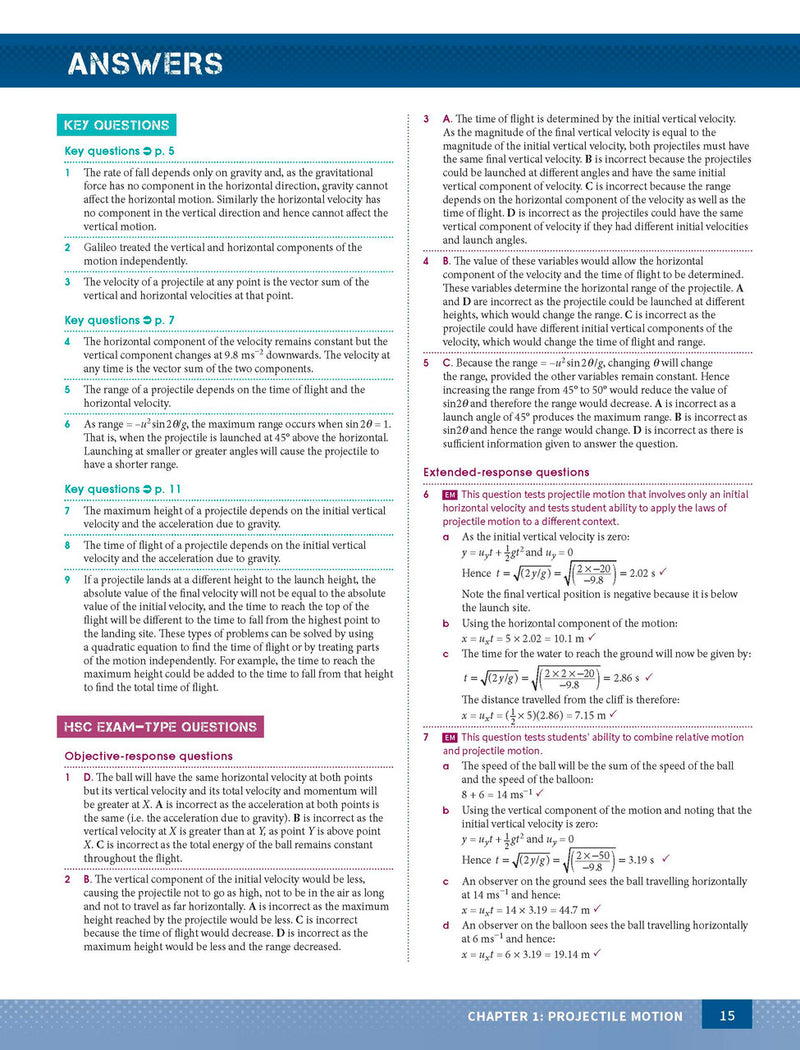 Inside page preview from the Excel Year 12 Physics Study Guide, the fourteenth sample page in the publisher's gallery