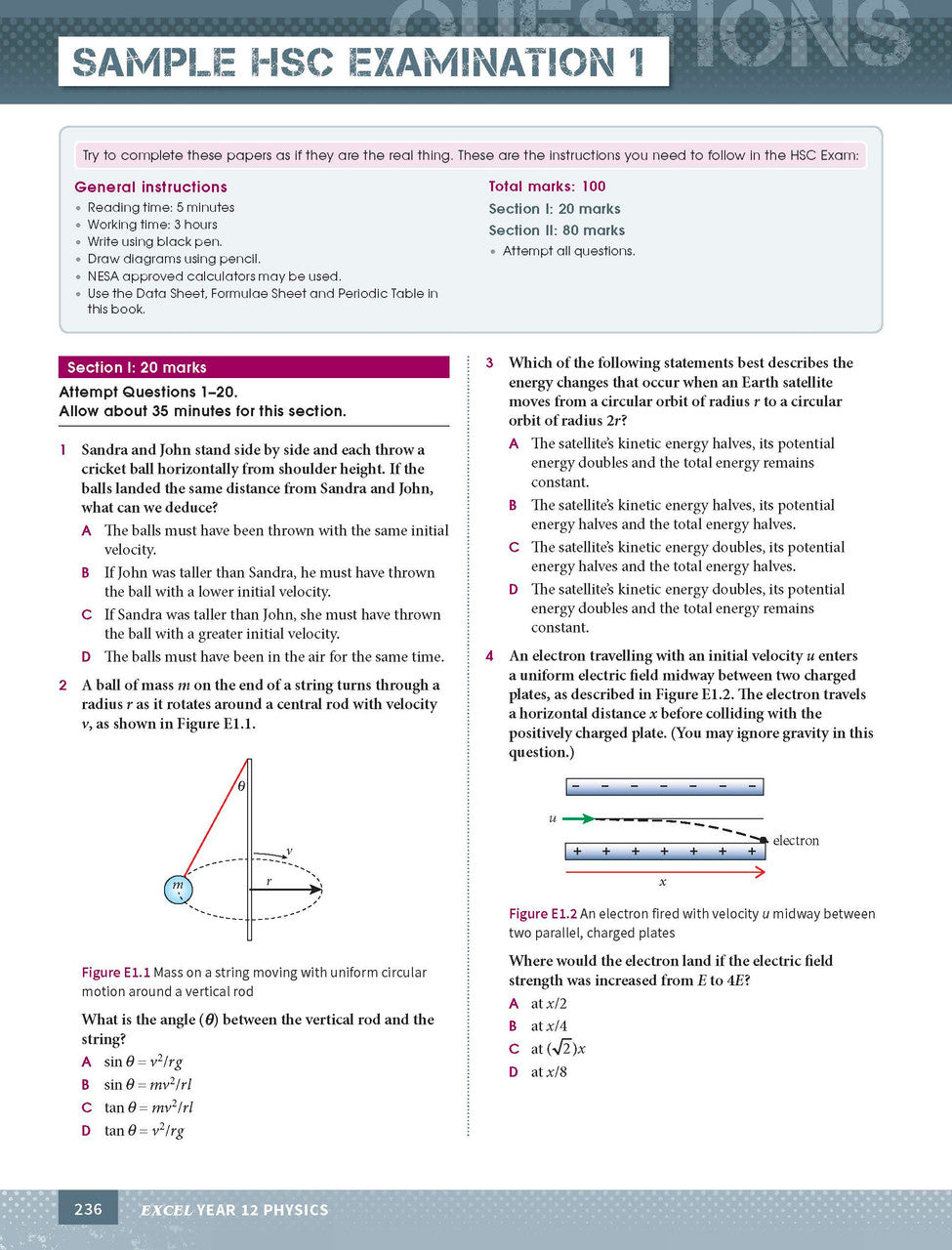 Inside page preview from the Excel Year 12 Physics Study Guide, the fifteenth sample page in the publisher's gallery