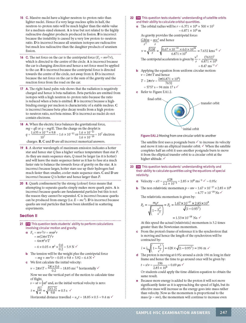 Inside page preview from the Excel Year 12 Physics Study Guide, the eighteenth sample page in the publisher's gallery