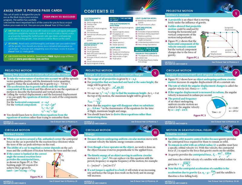 Inside page preview from the Excel Year 12 Physics Study Guide, the nineteenth sample page in the publisher's gallery