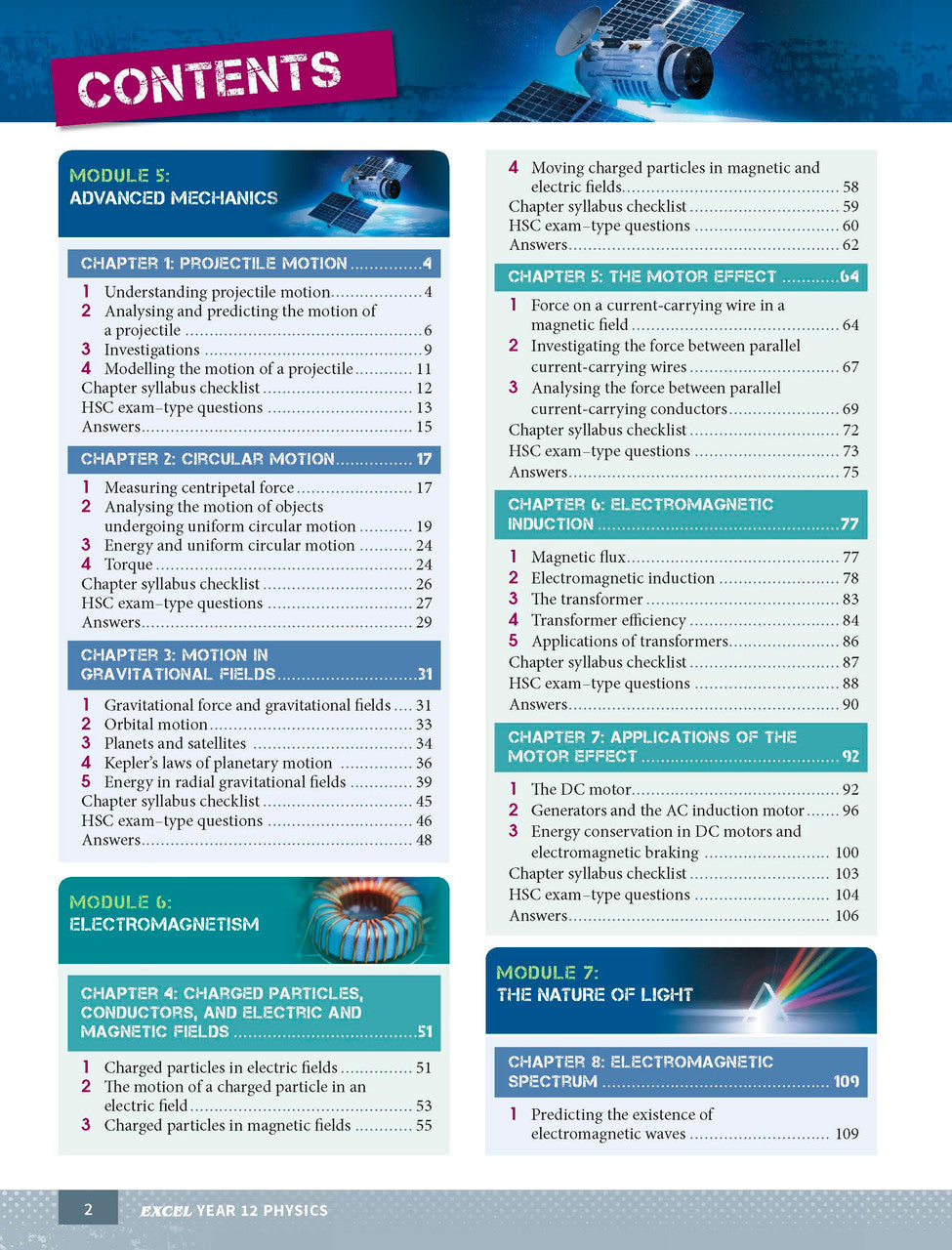 Inside page preview from the Excel Year 12 Physics Study Guide, the first sample page in the publisher's gallery