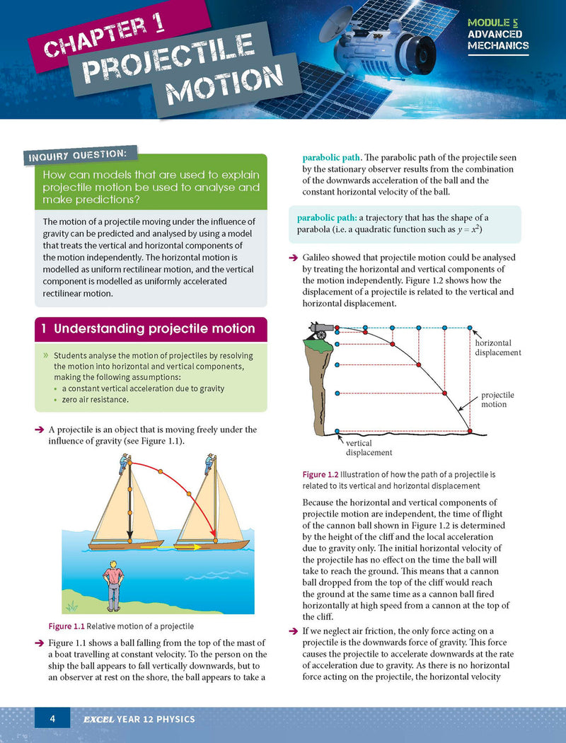 Inside page preview from the Excel Year 12 Physics Study Guide, the third sample page in the publisher's gallery